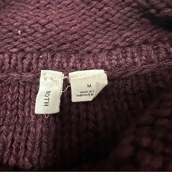Anthropologie Moth Beautiful Cozy Burgundy Sweater Size M - Picture 9 of 11